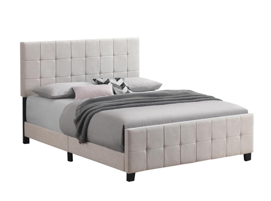 Fairfield Twin Upholstered Panel Bed Beige