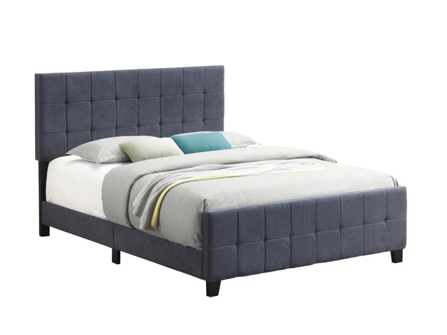 Fairfield Full Upholstered Panel Bed Dark Grey