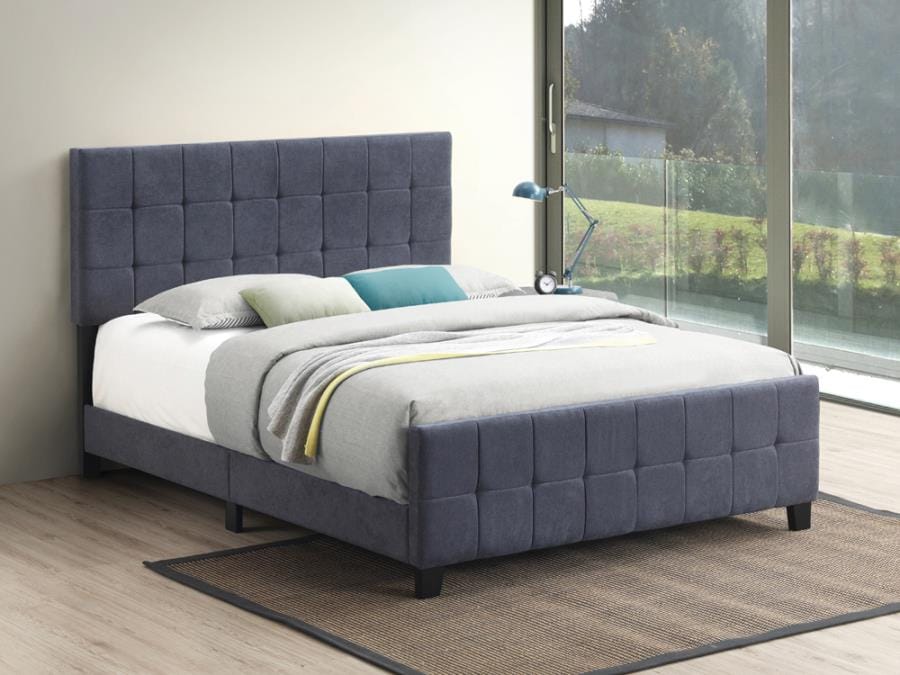 Fairfield Full Upholstered Panel Bed Dark Grey