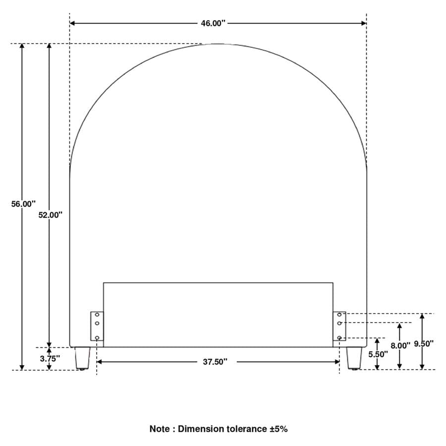 June Upholstered Arched Twin Headboard Ivory