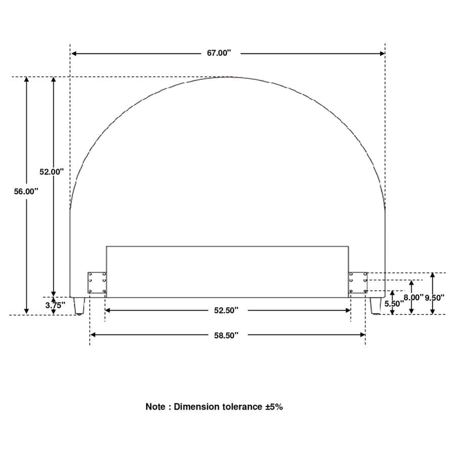 June Upholstered Arched Queen/Full Headboard Blush