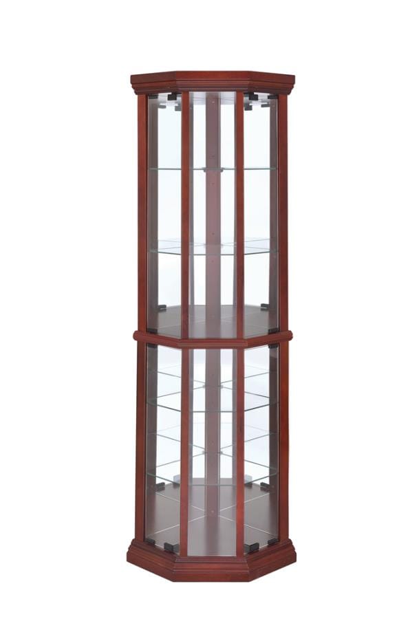 Appledale 6-shelf Corner Curio Cabinet Medium Brown