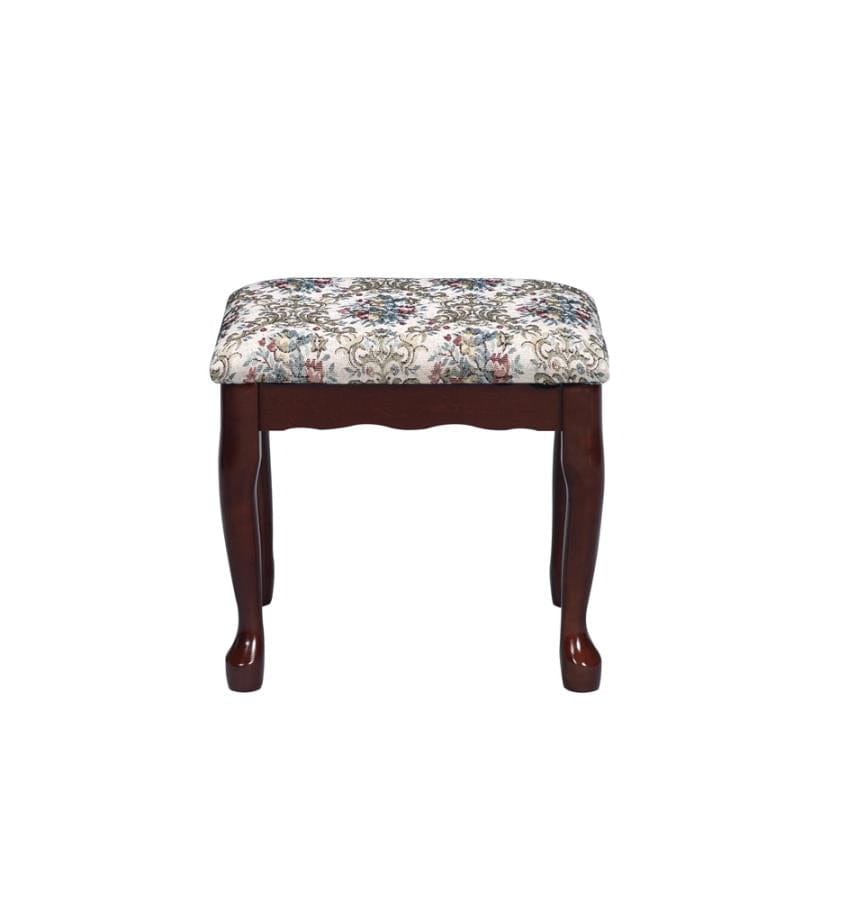 Minnette 2-piece Vanity Set with Upholstered Stool Brown Red