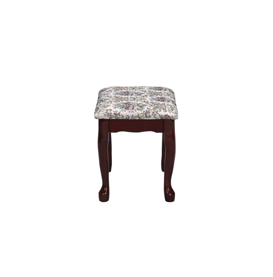 Minnette 2-piece Vanity Set with Upholstered Stool Brown Red