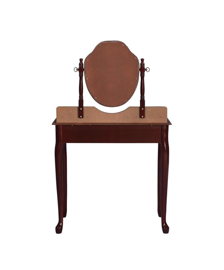 Minnette 2-piece Vanity Set with Upholstered Stool Brown Red