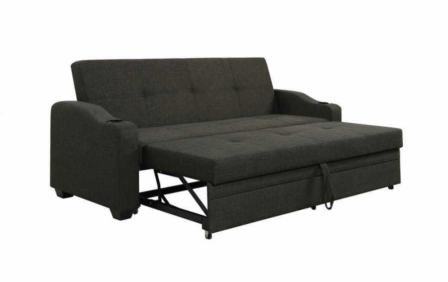 Miller Upholstered Sleeper Sofa Bed Charcoal Grey