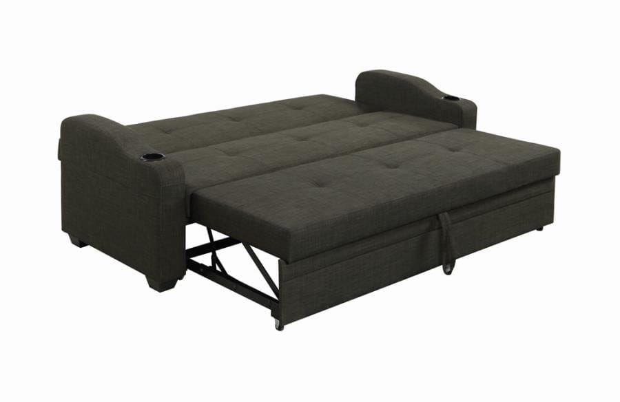 Miller Upholstered Sleeper Sofa Bed Charcoal Grey