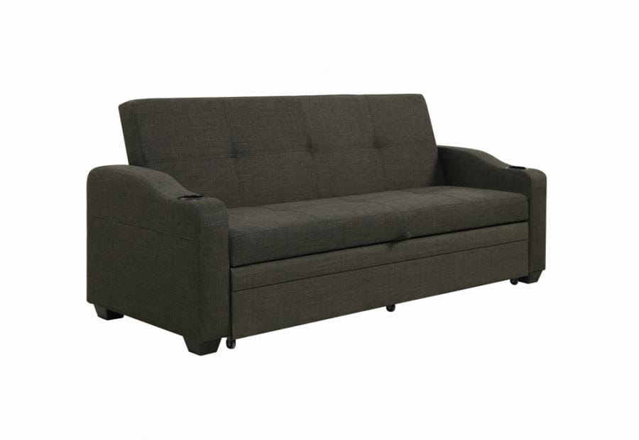 Miller Upholstered Sleeper Sofa Bed Charcoal Grey