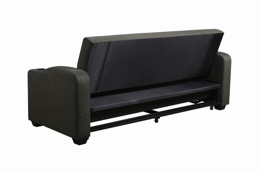 Miller Upholstered Sleeper Sofa Bed Charcoal Grey