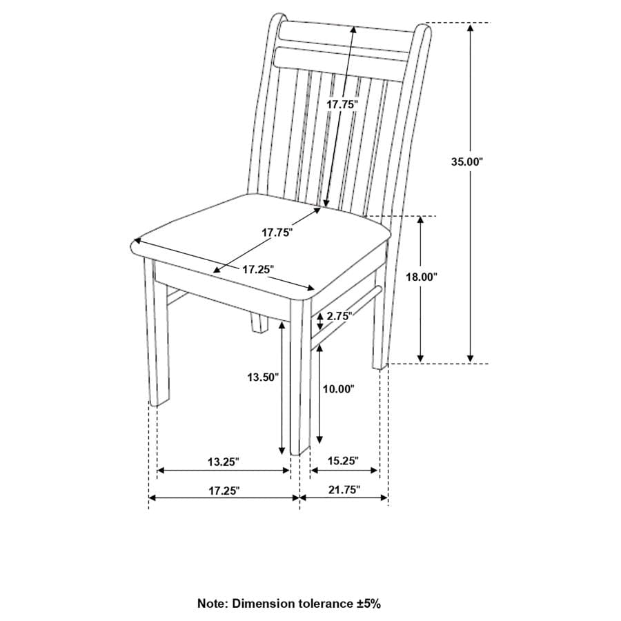 Phoenix Slat Back Chair Light Brown and Cappuccino