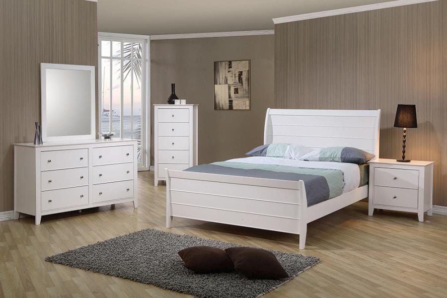 Selena Bedroom Set Sleigh Headboard Buttermilk