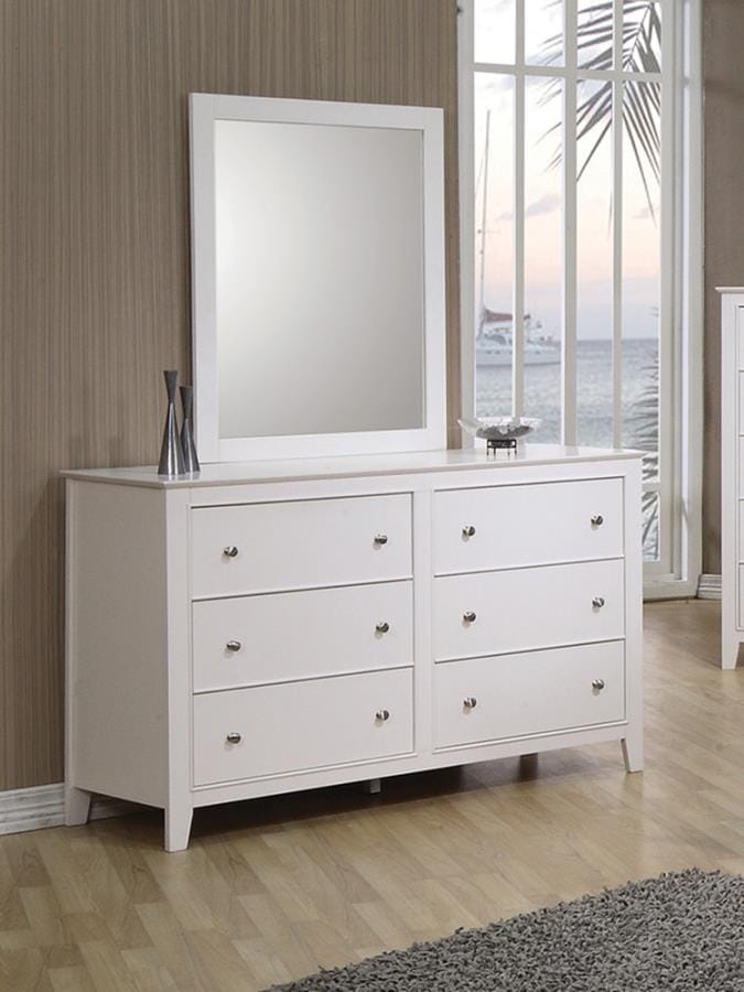 Selena Rectangular Dresser Mirror Buttermilk