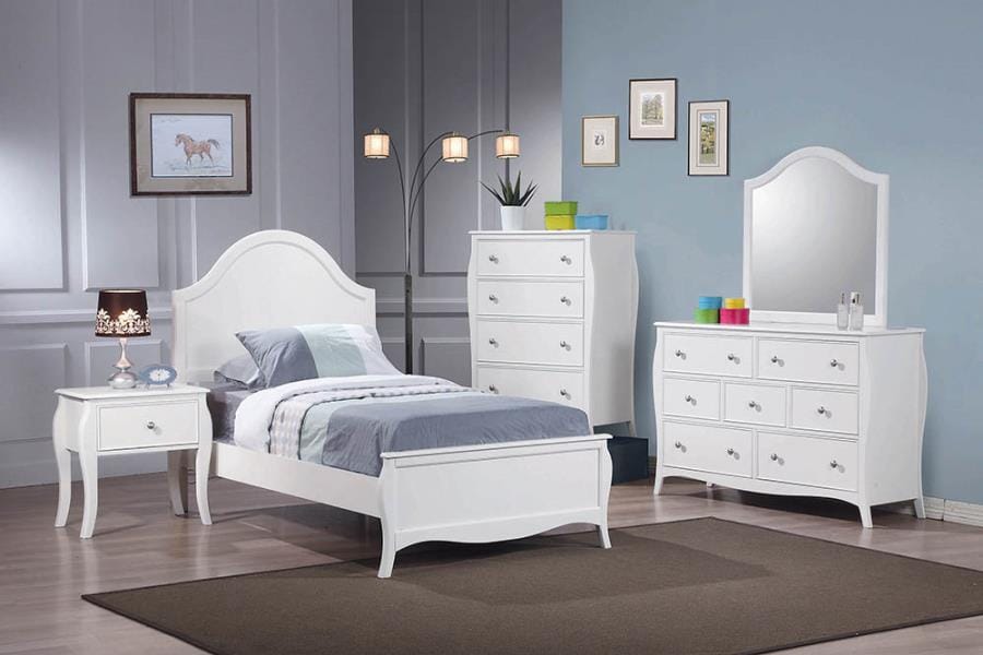 Dominique Full Panel Bed White