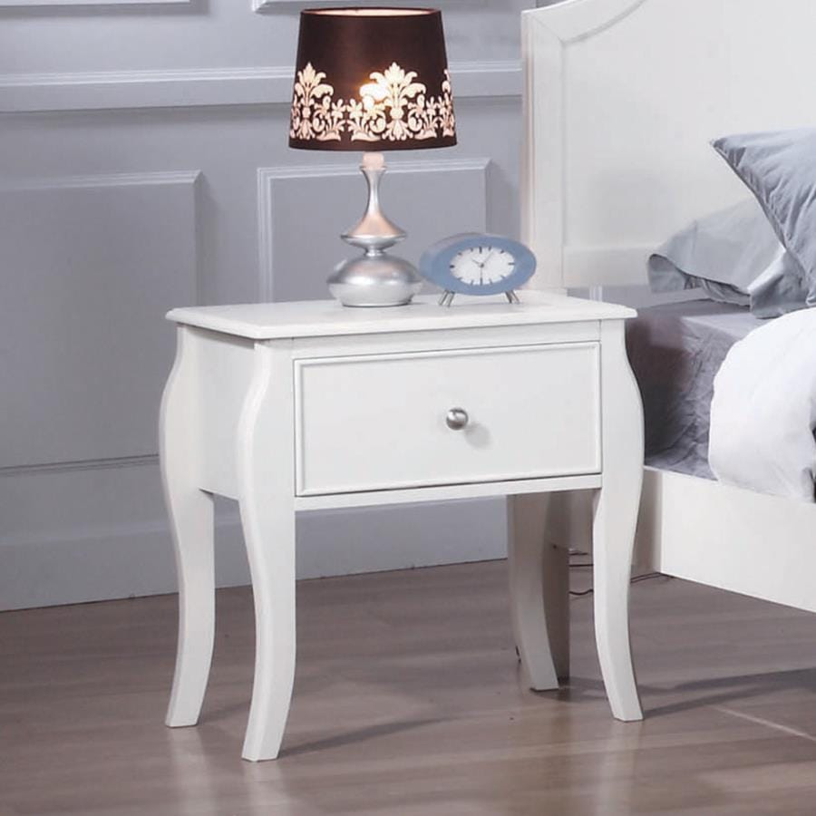 Dominique 1-drawer Nightstand White