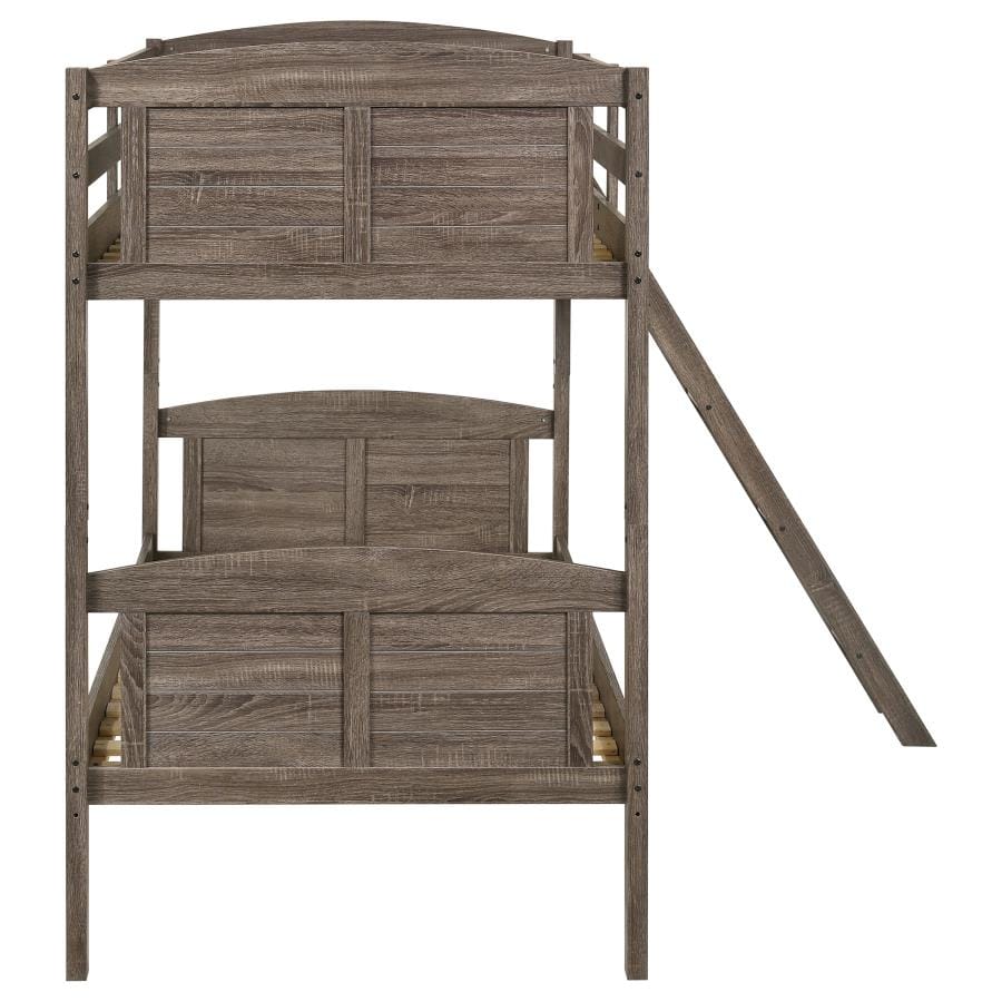 Flynn Twin over Twin Bunk Bed Weathered Brown