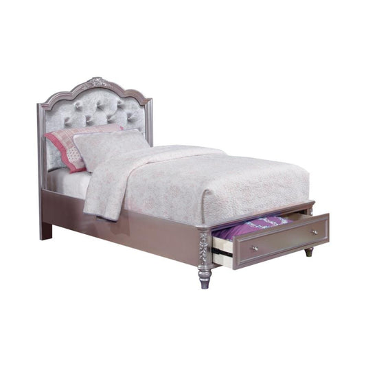 Caroline Full Storage Bed Metallic Lilac and Grey