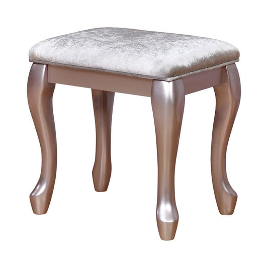 Caroline Vanity Stool White and Metallic Lilac