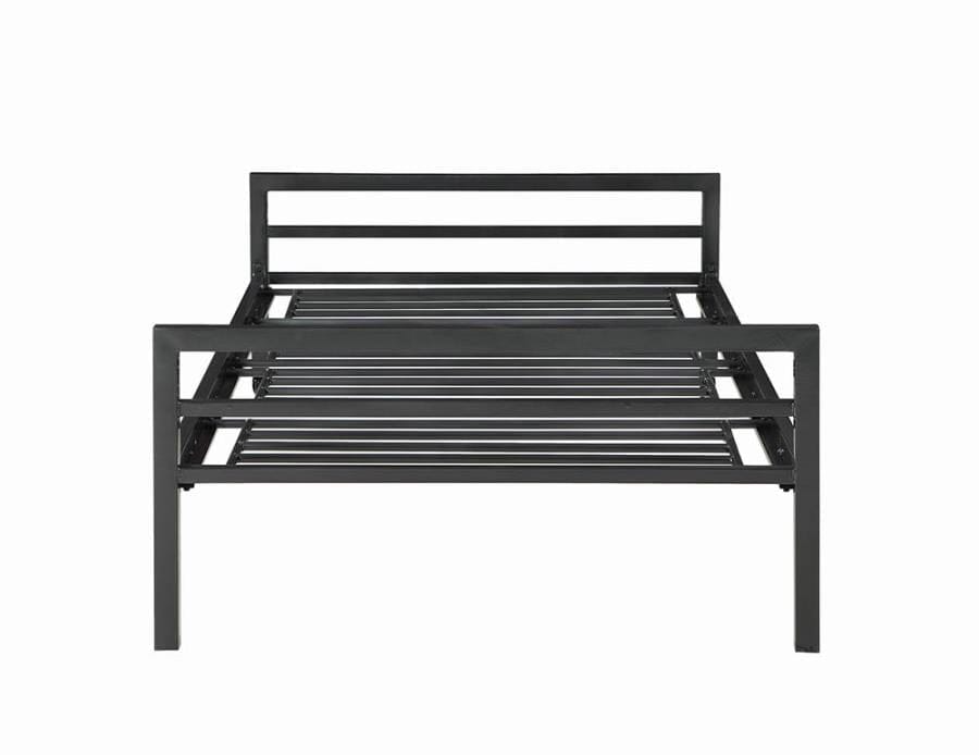 Hadley Platform Twin Bed with Casters Gunmetal