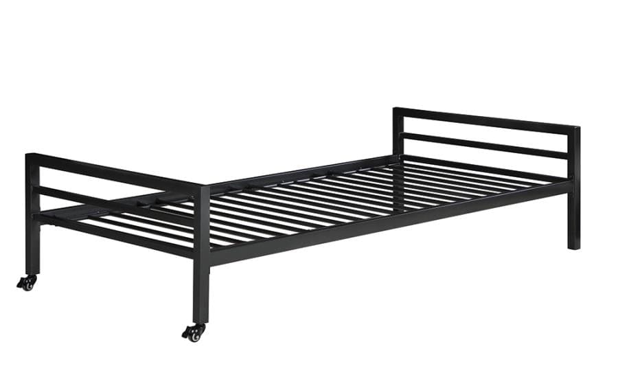 Hadley Platform Twin Bed with Casters Gunmetal