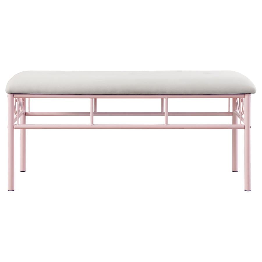 Massi Tufted Upholstered Bench Powder Pink