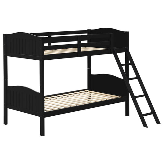 Arlo Twin/Twin Bunk Bed with Ladder Black