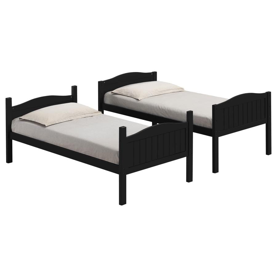 Arlo Twin/Twin Bunk Bed with Ladder Black