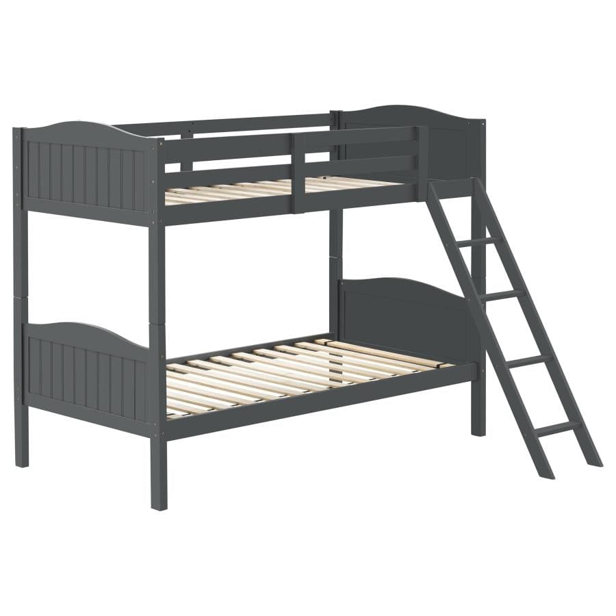 Arlo Twin/Twin Bunk Bed with Ladder Grey