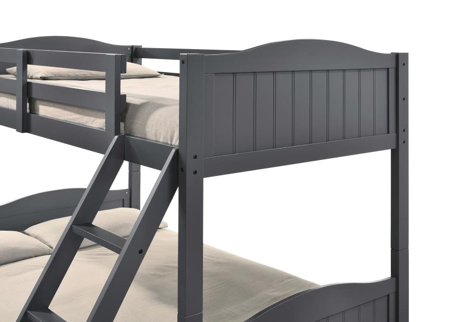 Arlo Twin/Full Bunk Bed with Ladder Grey