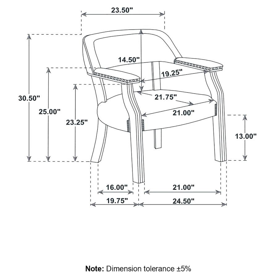 Office Chair with Nailhead Trim Burgundy