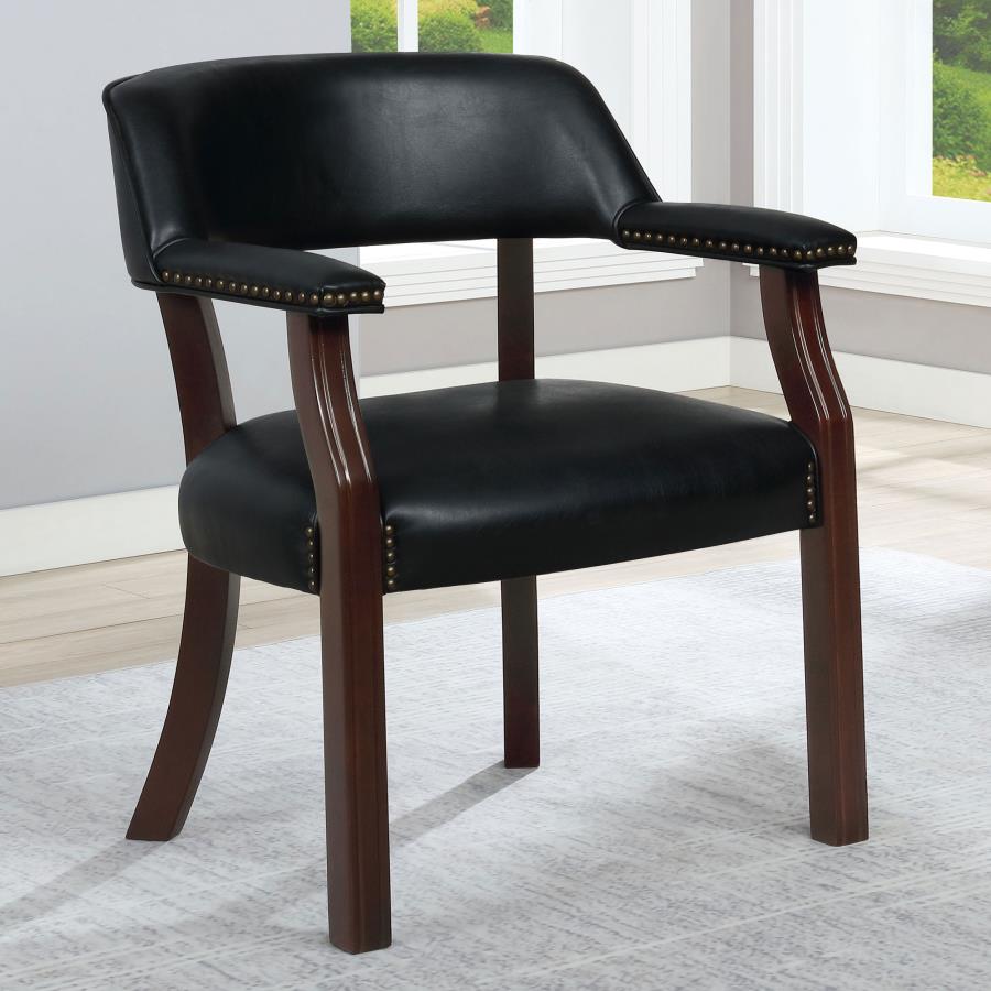 Office Chair with Nailhead Trim Black