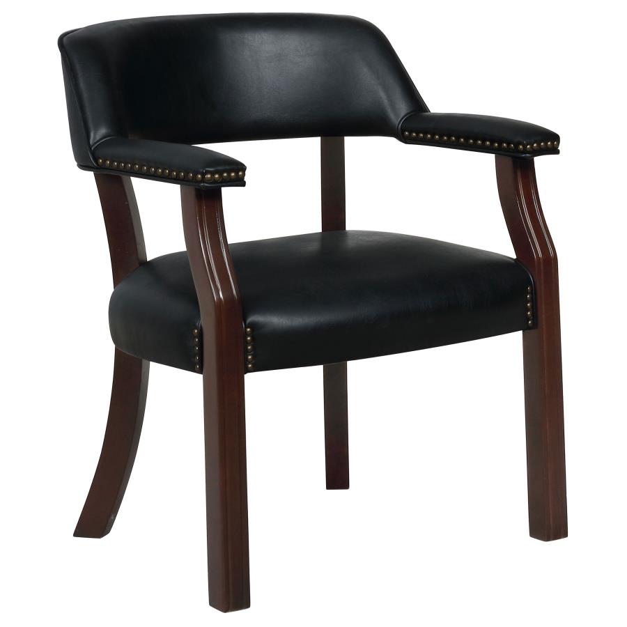 Office Chair with Nailhead Trim Black
