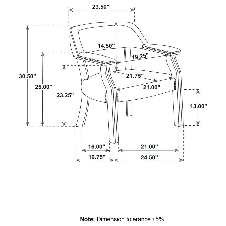 Office Chair with Nailhead Trim Black