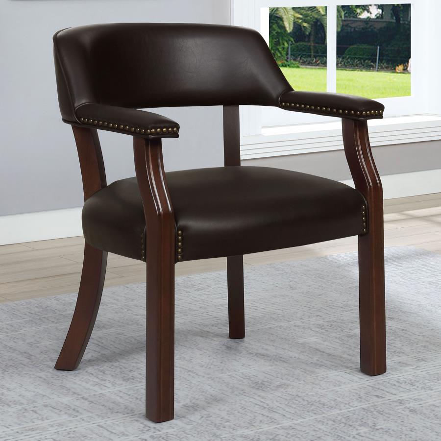 Office Chair with Nailhead Trim Brown