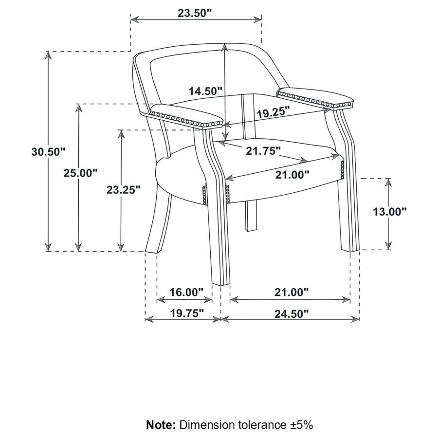 Office Chair with Nailhead Trim Brown