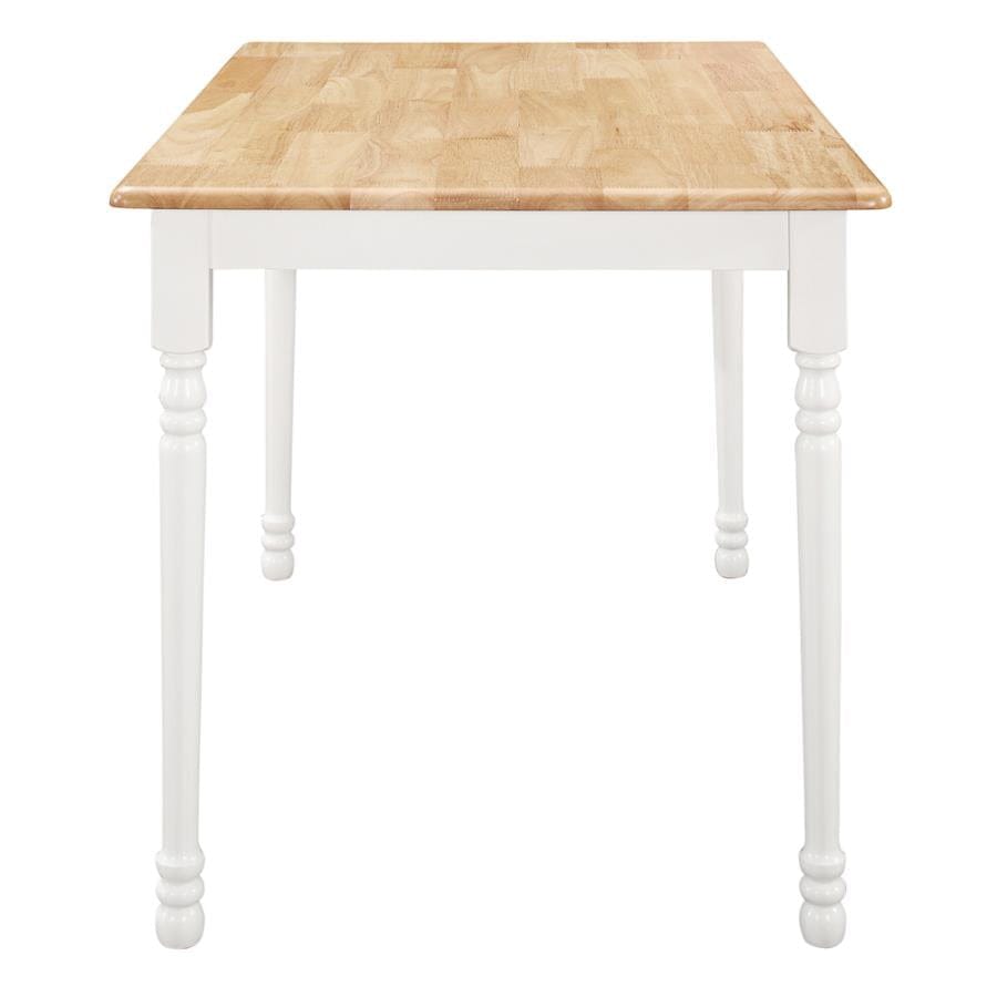Taffee Rectangle Dining Table Natural Brown and White