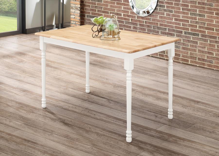 Taffee Rectangle Dining Table Natural Brown and White