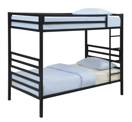 Kinsey Bunk Bed with Ladder Matte Black