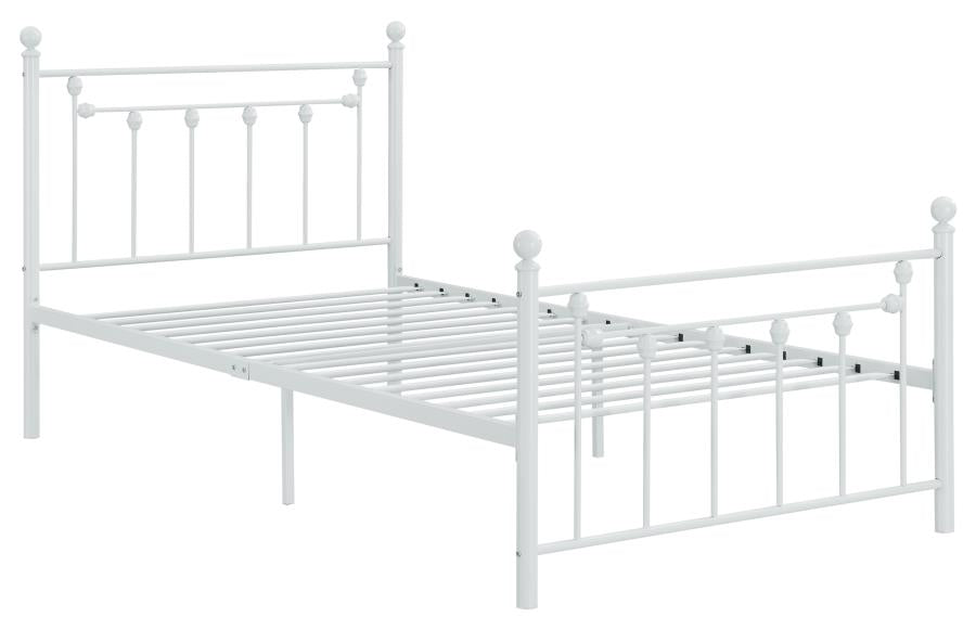 Canon Metal Slatted Headboard Platform Bed