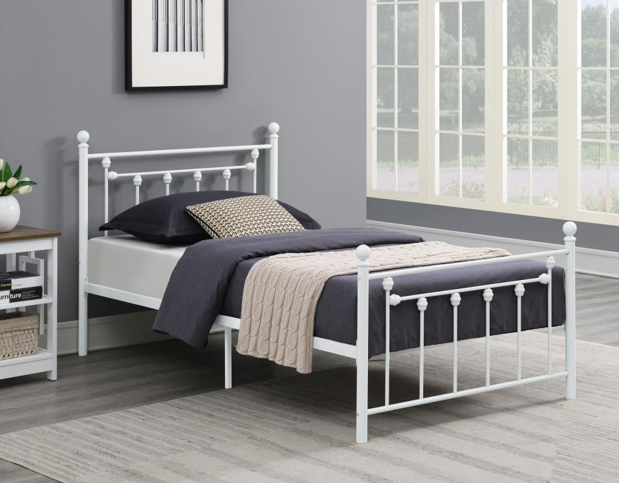 Canon Metal Slatted Headboard Platform Bed