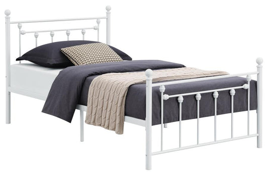 Canon Metal Slatted Headboard Platform Bed