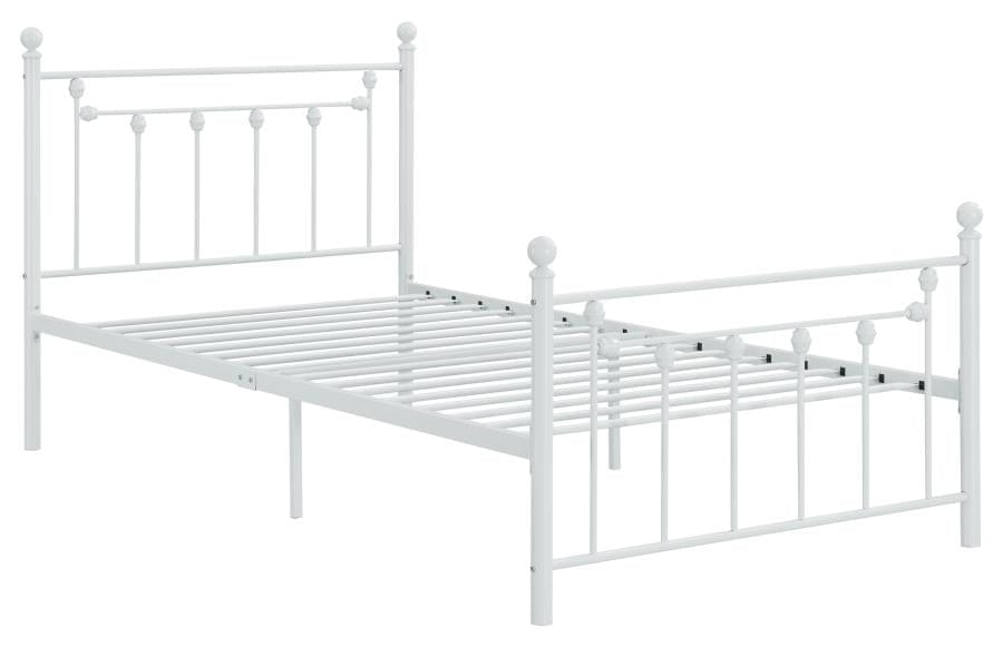 Canon Metal Slatted Headboard Platform Bed