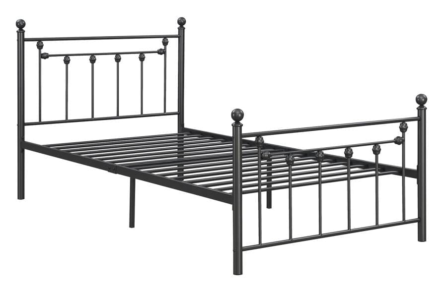 Canon Metal Slatted Headboard Platform Bed