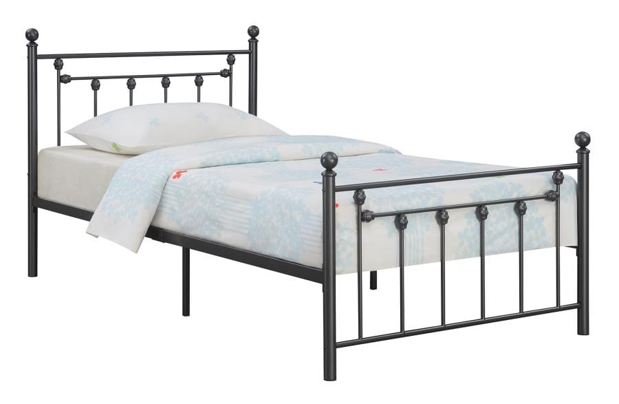 Canon Metal Slatted Headboard Platform Bed