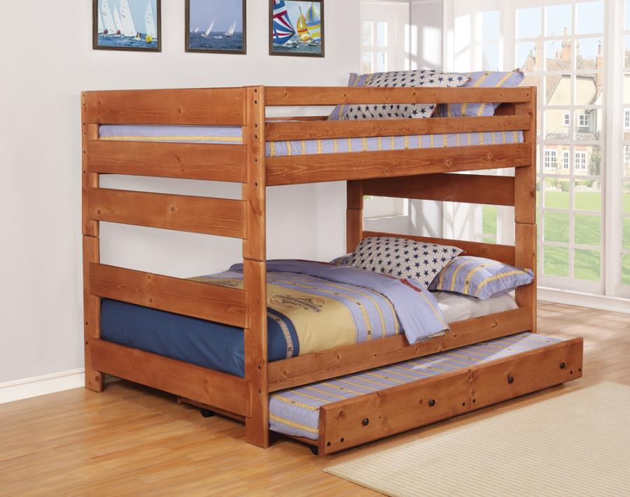 Wrangle Hill Full over Full Bunk Bed Amber Wash