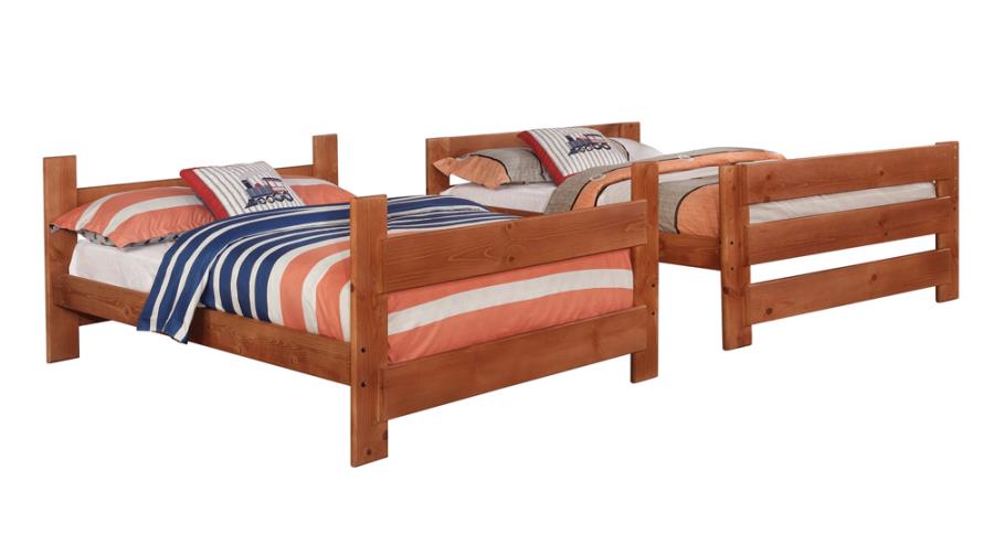 Wrangle Hill Full over Full Bunk Bed Amber Wash