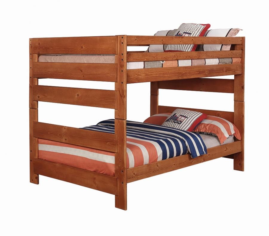 Wrangle Hill Full over Full Bunk Bed Amber Wash