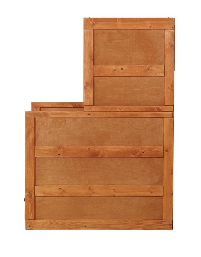 Wrangle Hill 4-drawer Stairway Chest Amber Wash