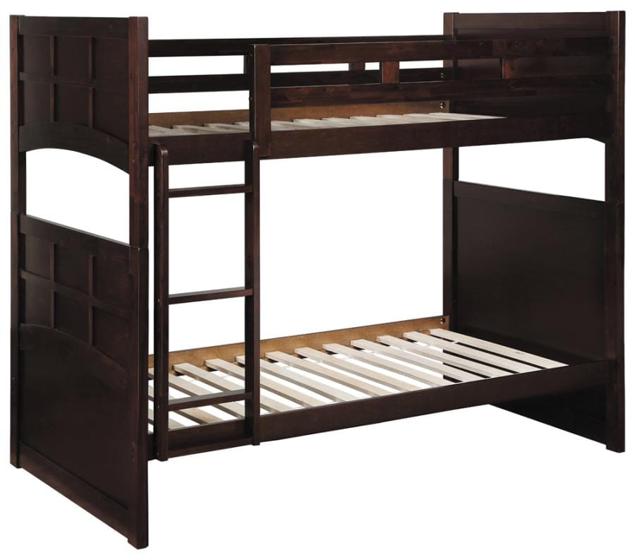 Jasper Twin over Twin Bunk Bed with Ladder Cappuccino