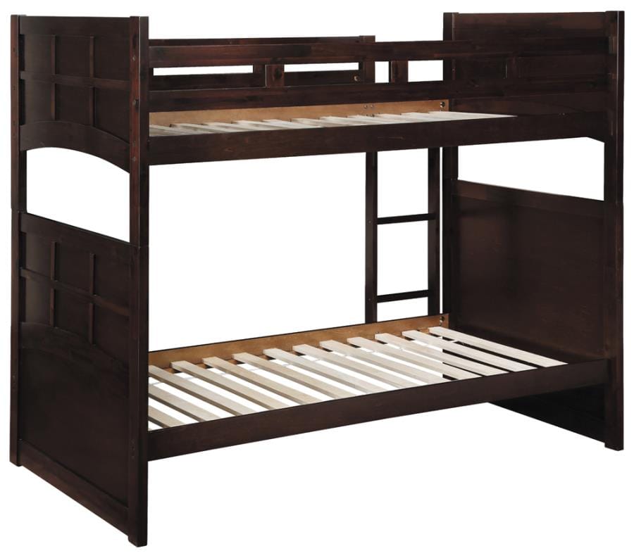 Jasper Twin over Twin Bunk Bed with Ladder Cappuccino