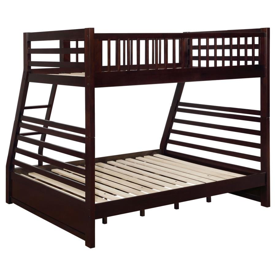 Ashton Twin over Full 2-drawer Bunk Bed Cappuccino